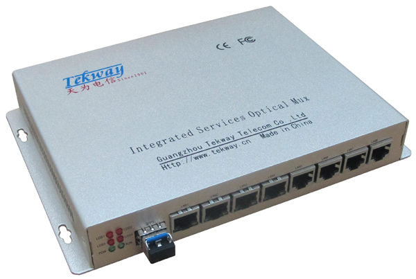 8口百兆逻辑隔离光纤收发器-T-Link800